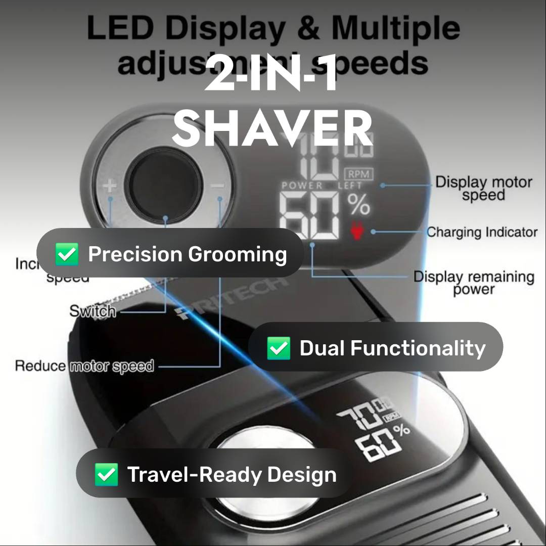 2-in-1 Electric Foil & Bald Shaver for Men by Pritech