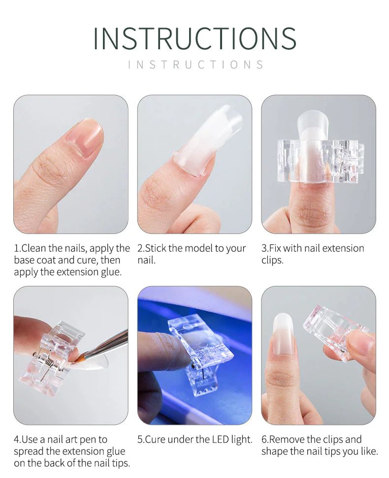 10 PCS Nail Tips Clip – Quick Poly Gel Extension Clamps for DIY & Salon Use - GNS Beauty & Personal Care