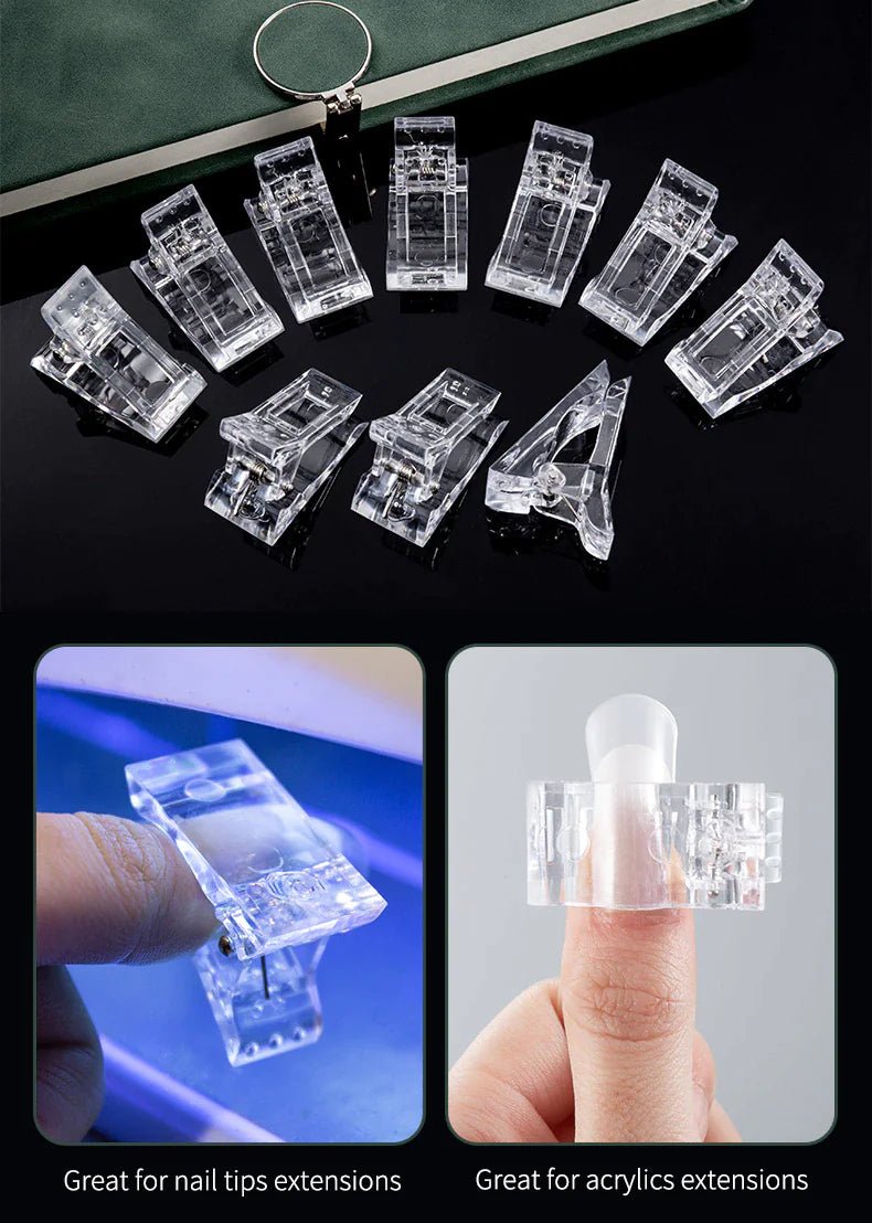 10 PCS Nail Tips Clip – Quick Poly Gel Extension Clamps for DIY & Salon Use - GNS Beauty & Personal Care