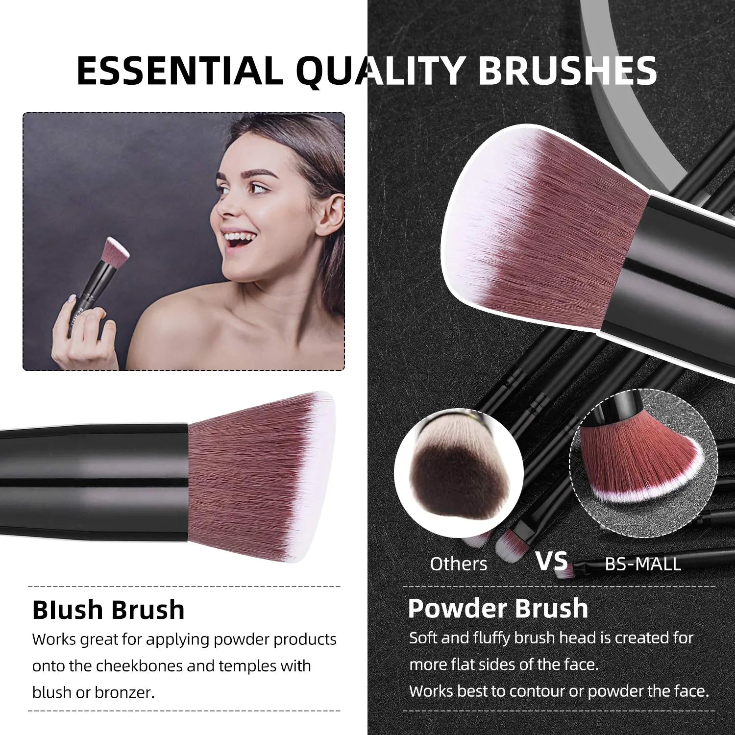 14 - Piece Cruelty - Free Makeup Brush Set with Premium Rose Gold Design and Travel Case - GNS Beauty & Personal Care