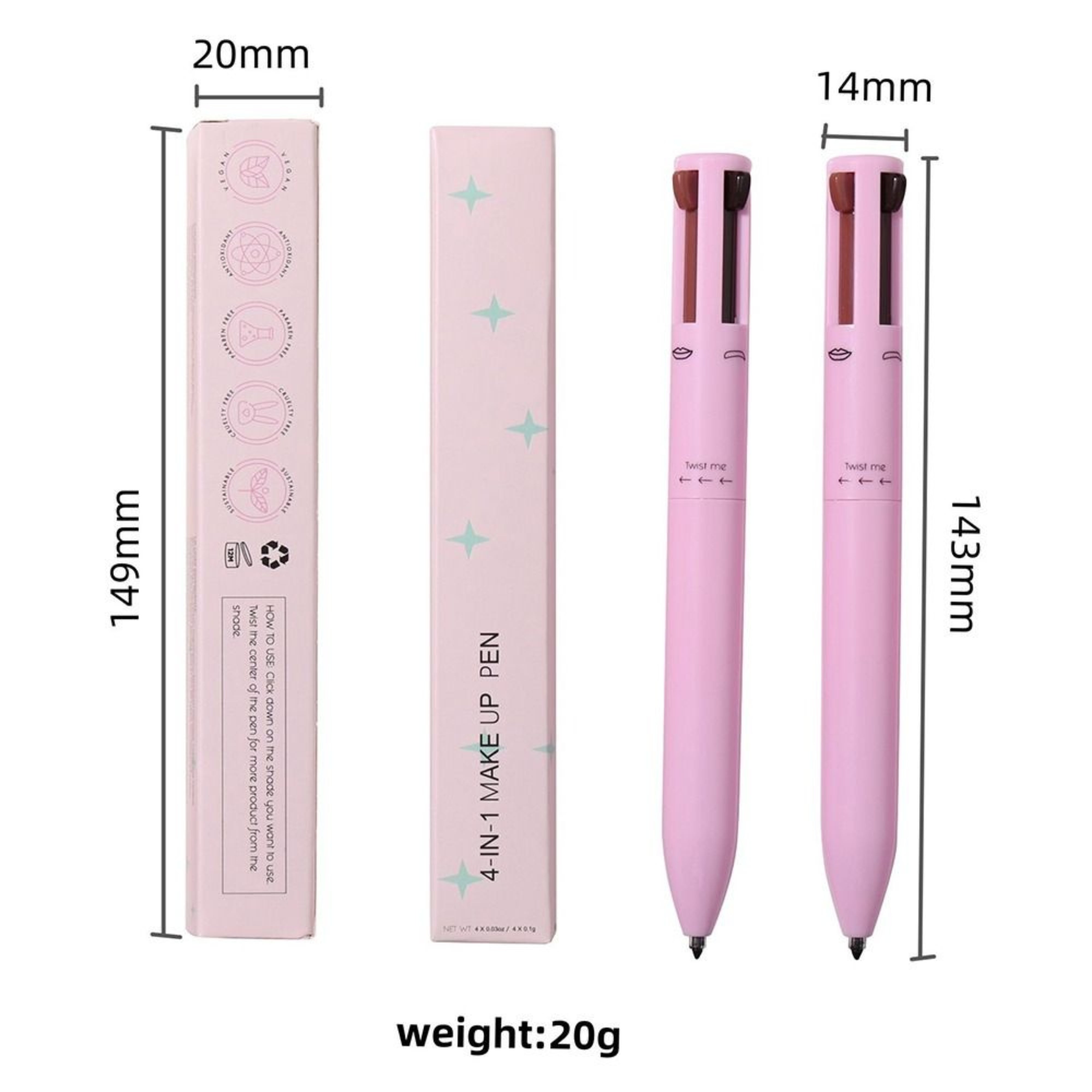 All-in-One Beauty Solution: MKNZOME 4-in-1 Makeup Pen with Refill Pack (2 Count)