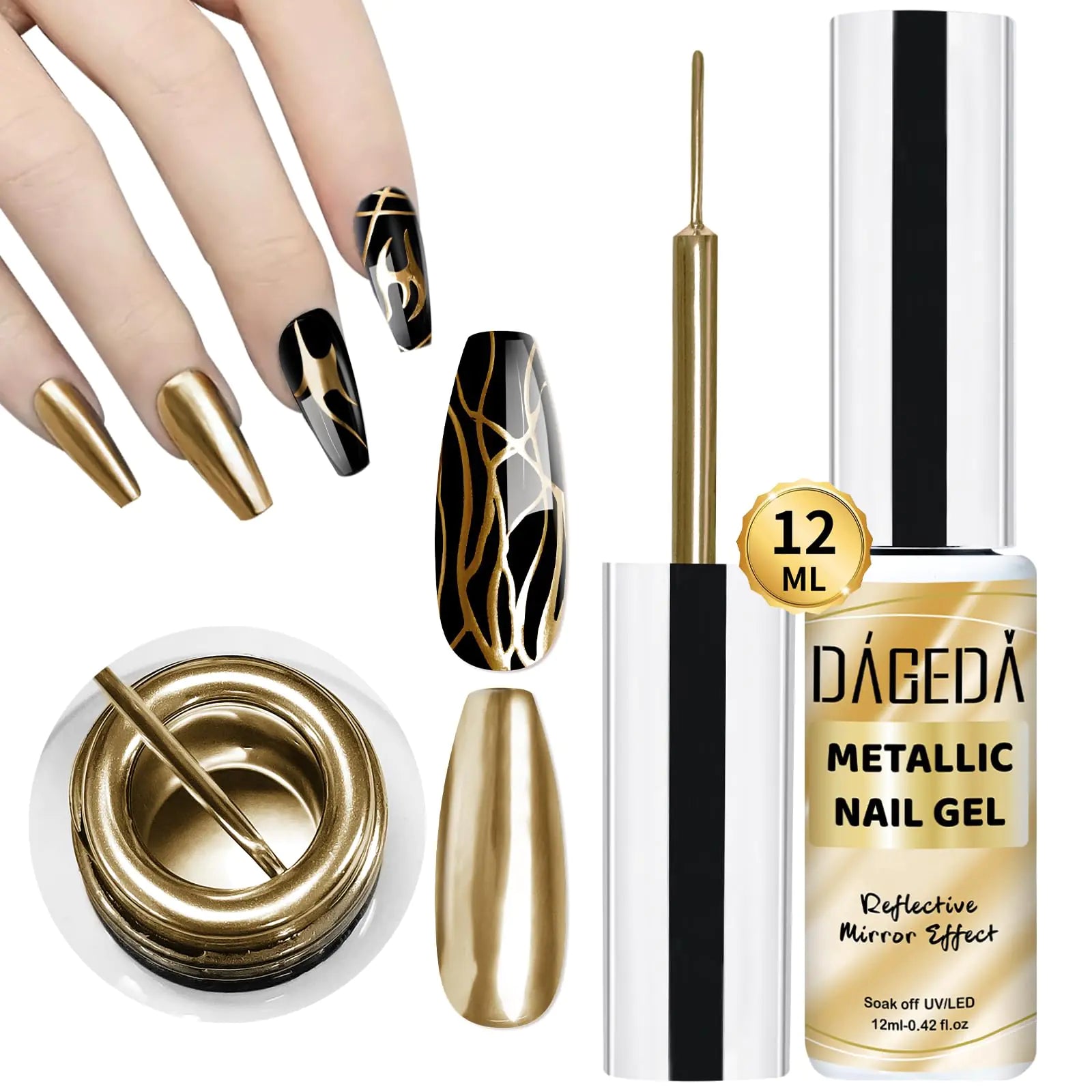 Metallic Gold Nail Polish Gel – Luxe Mirror Shine & Long-Lasting Brilliance