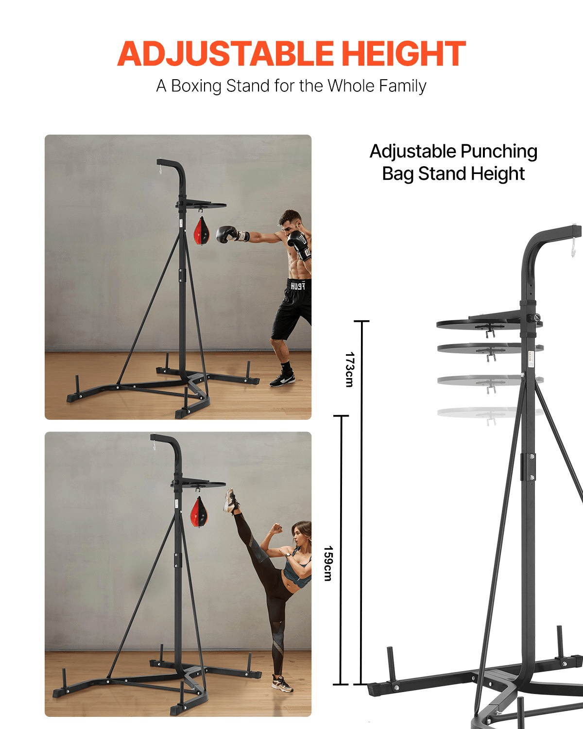 2 in 1 Heavy Duty Punching Bag Frame Boxing Punching Fitness Stand Steel - GNS Beauty & Personal Care