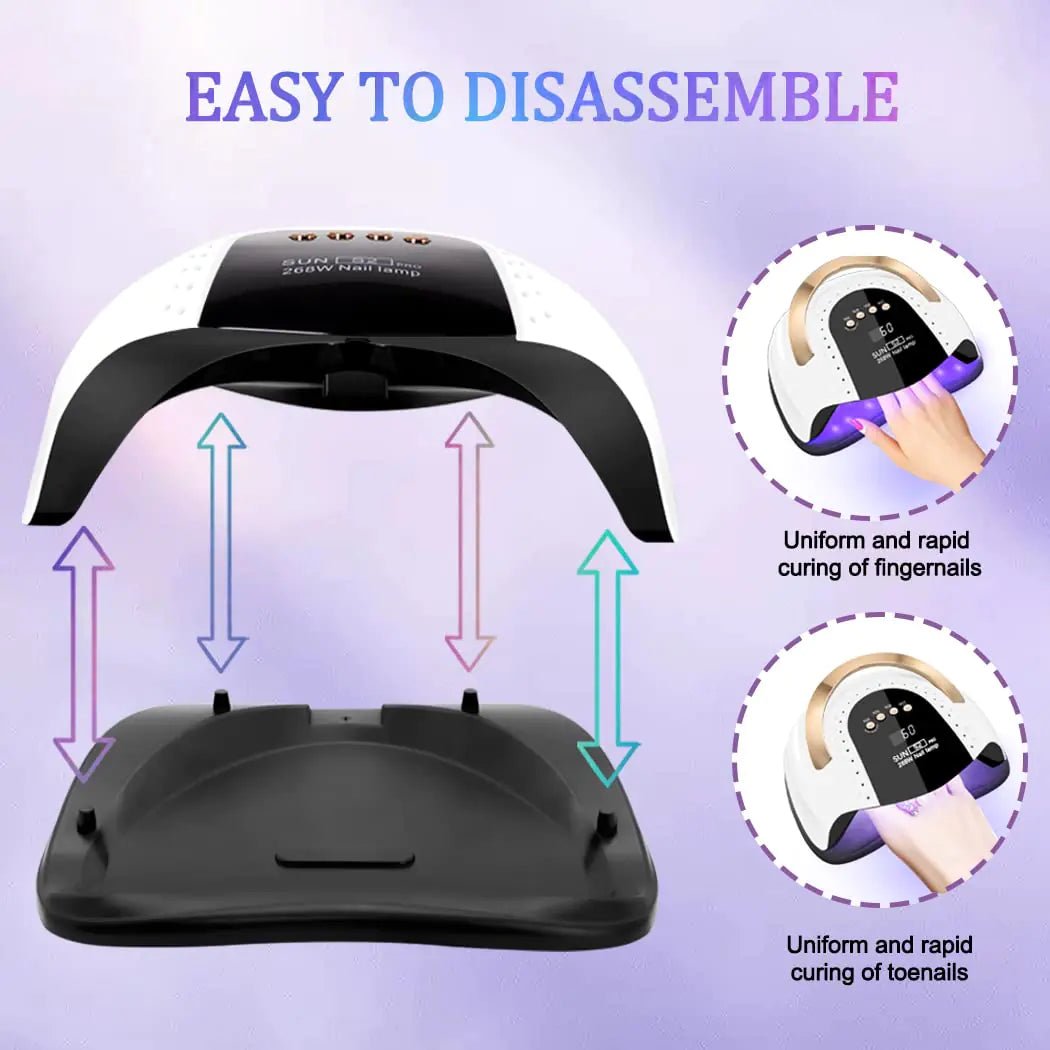 268W UV LED Nail Lamp with Automatic Sensor & 4 Timers - GNS Beauty & Personal Care