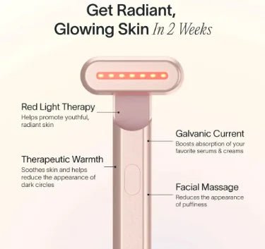 5 - in - 1 Light Therapy Wand - Advanced LED Facial Massager & Skincare Tool (Pink) - GNS Beauty & Personal Care