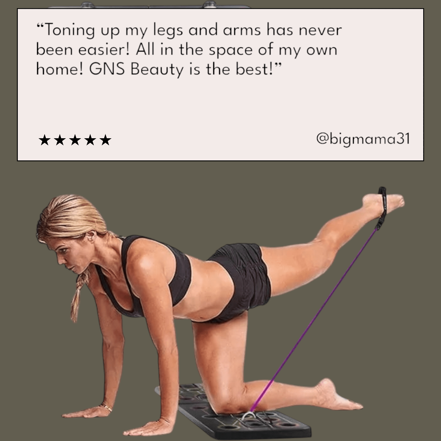 9 - in - 1 Push Up Board with Resistance Bands: Multi - Muscle Fitness Trainer - GNS Beauty & Personal Care