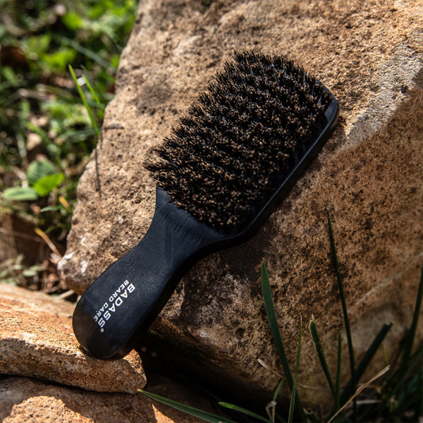 Badass Beard Care Boars Hair Beard Brush with Handle - Premium Grooming