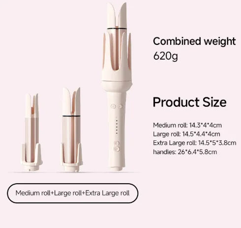 7-in-1 Automatic Hair Curler & Air Styler Set - Negative Ion Volumizer for Salon Results