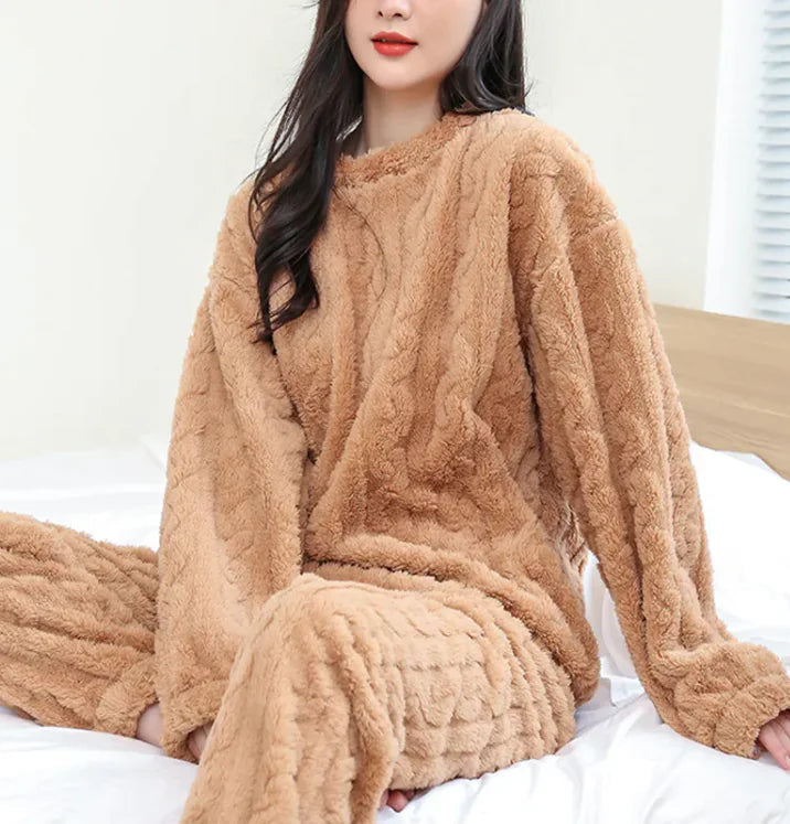 Cozy Winter Pajamas Sets - Coral Velvet Homewear for Comfort & Style