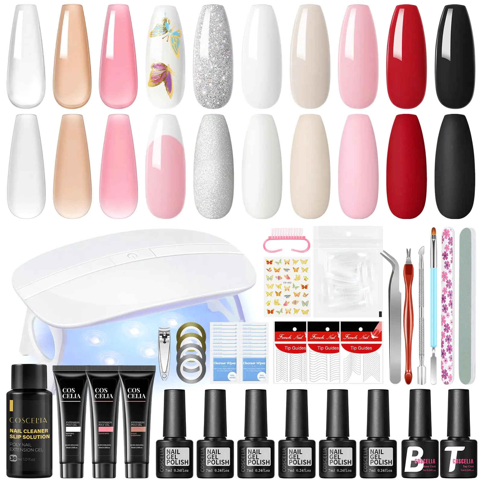 All-in-One Elegance: COSCELIA 32 Pcs Gel Nail Kit