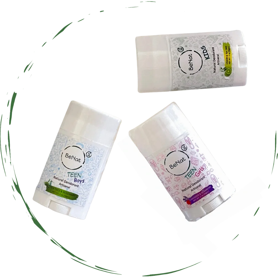 BeNat All-Natural Deodorant for Kids & Teens - Gentle & Aluminum-Free