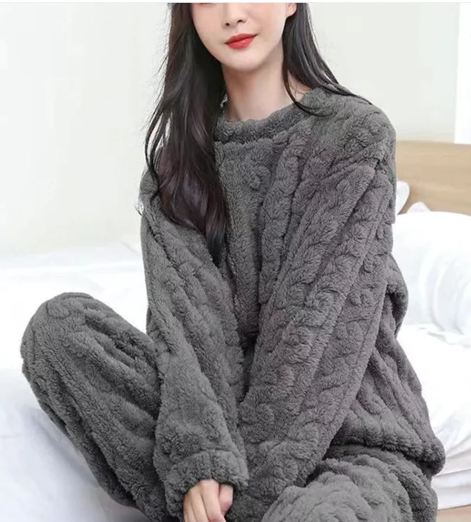 Cozy Winter Pajamas Sets - Coral Velvet Homewear for Comfort & Style