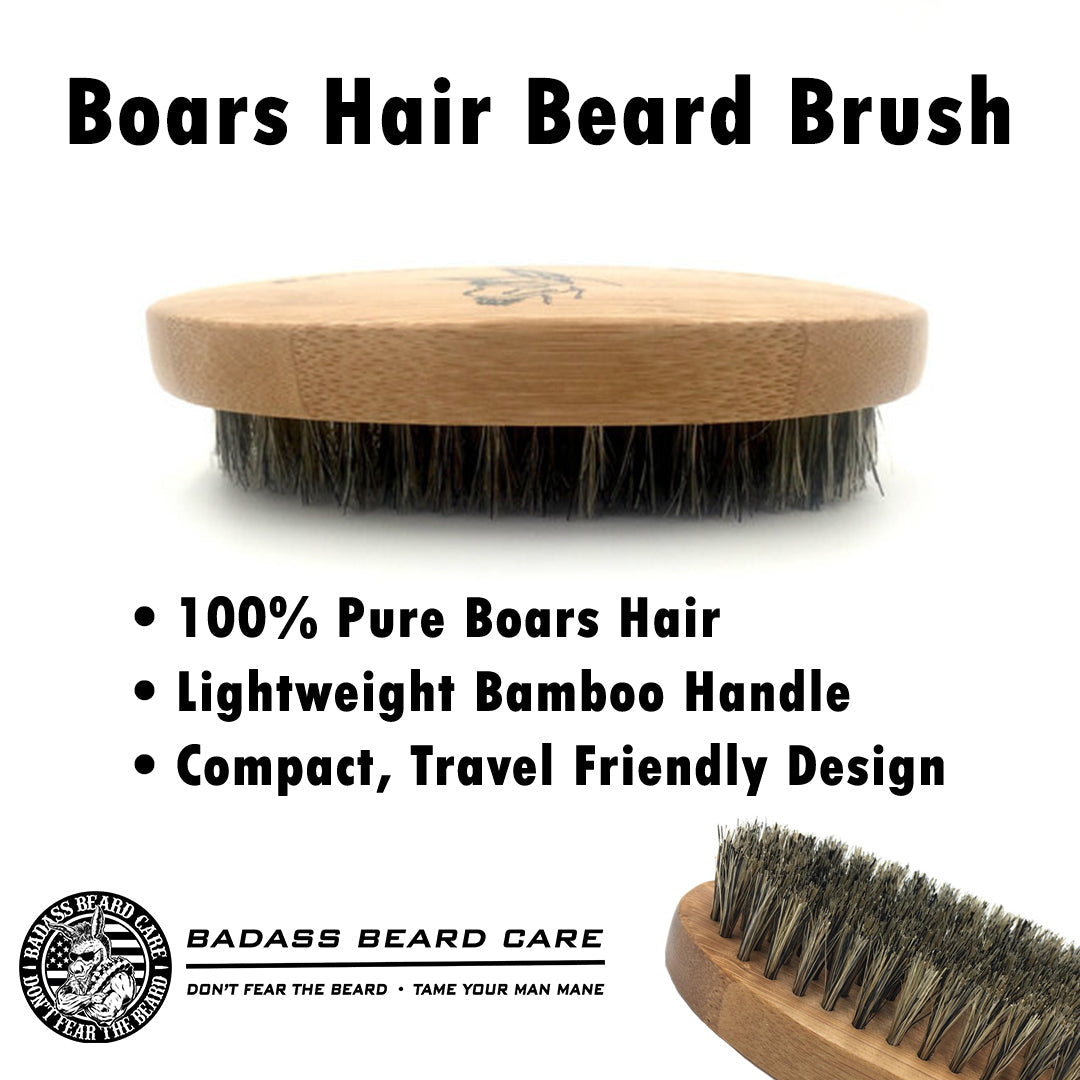 Badass Beard Care Boars Hair Beard Brush - Premium Grooming