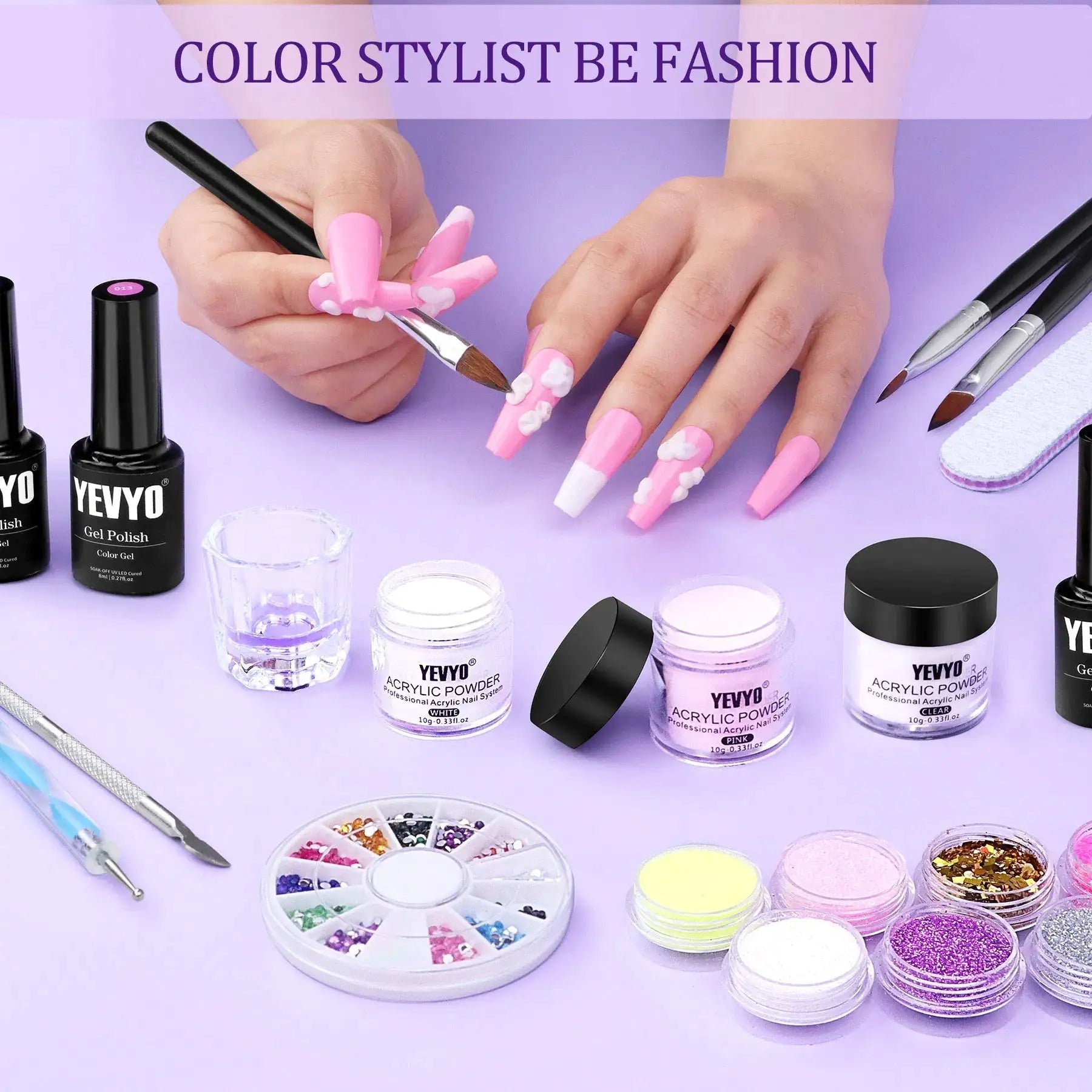 Acrylic Nail Kit with UV Light – All - in - One Glam for Creative Nail Artists - GNS Beauty & Personal Care