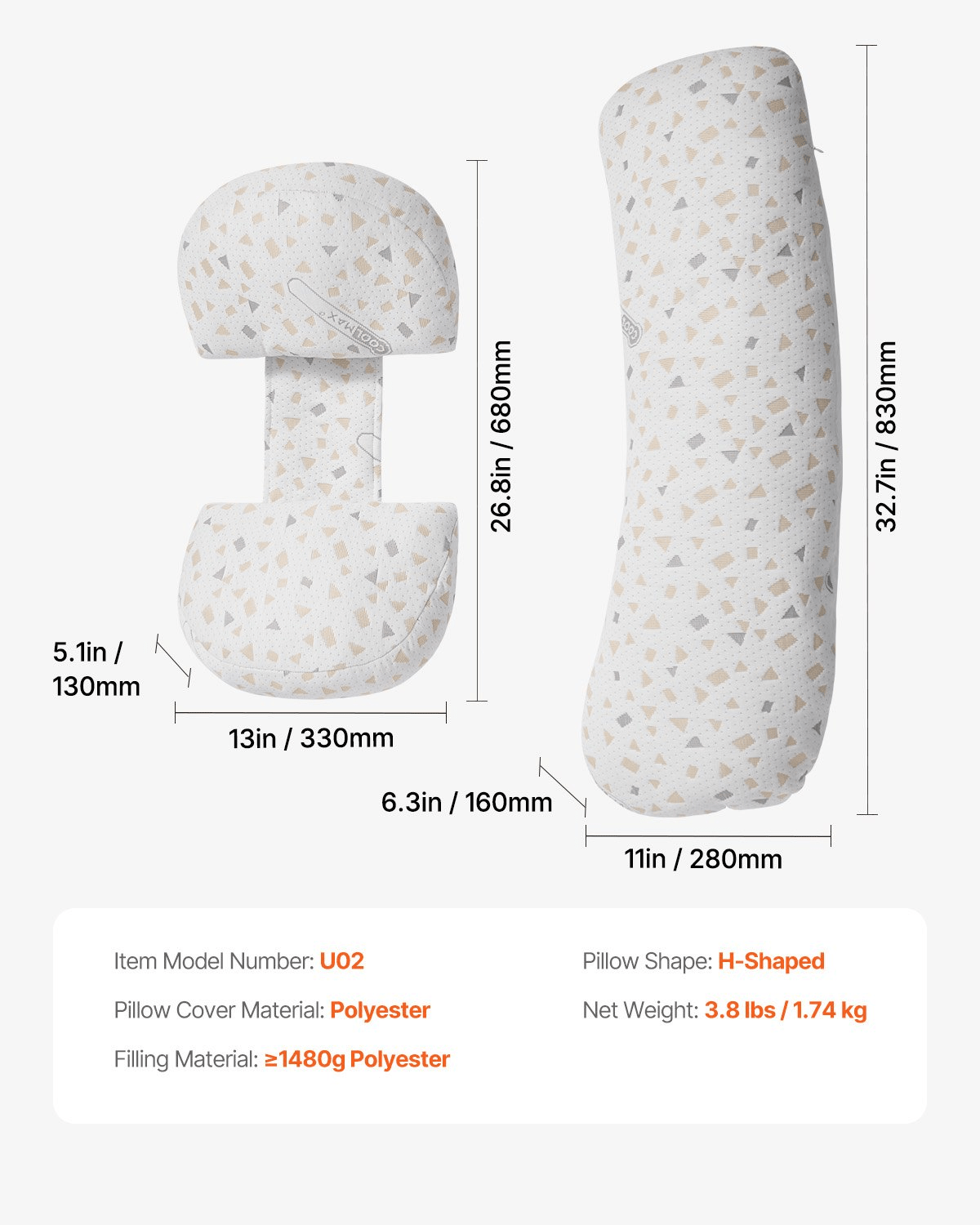 Adjustable Pregnancy Pillow – H - Shaped Support for Restful Sleep - GNS Beauty & Personal Care