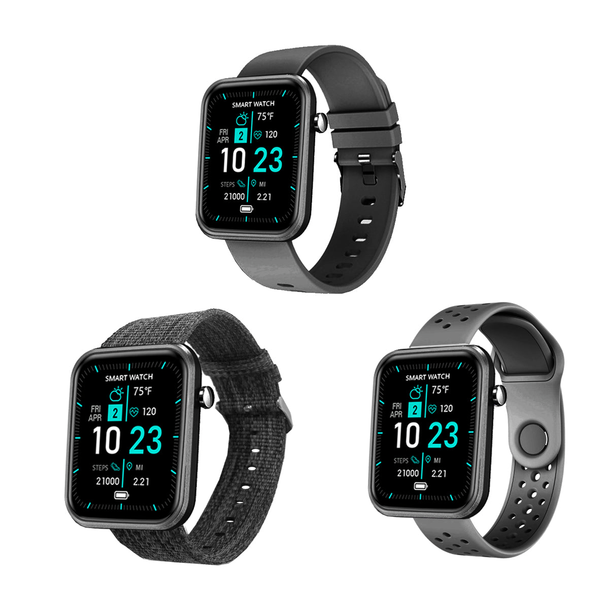 Advanced Smartwatch with Three Interchangeable Bands – Wellness & Activity Tracker - GNS Beauty & Personal Care