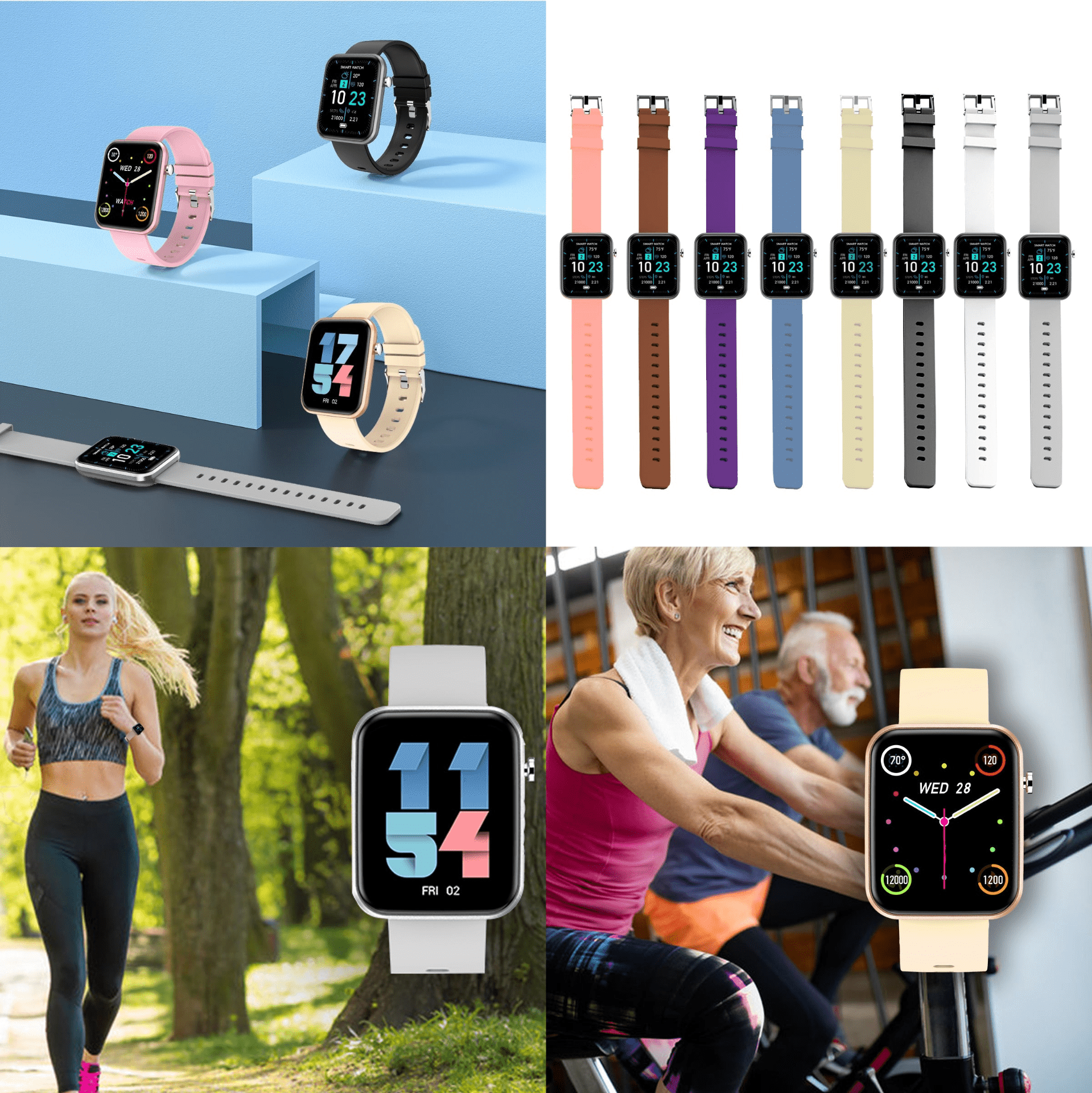 Advanced Smartwatch with Three Interchangeable Bands – Wellness & Activity Tracker - GNS Beauty & Personal Care