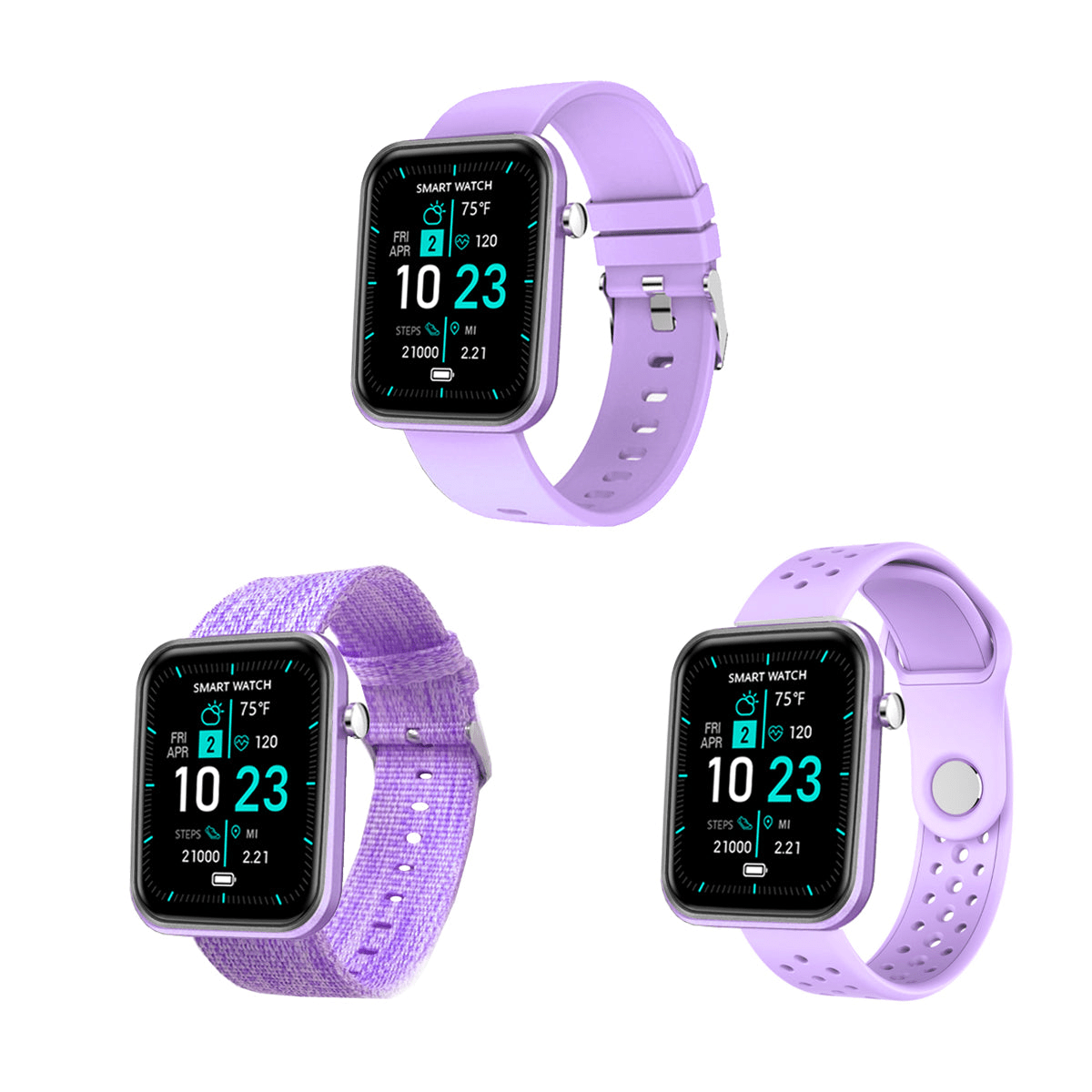 Advanced Smartwatch with Three Interchangeable Bands – Wellness & Activity Tracker - GNS Beauty & Personal Care