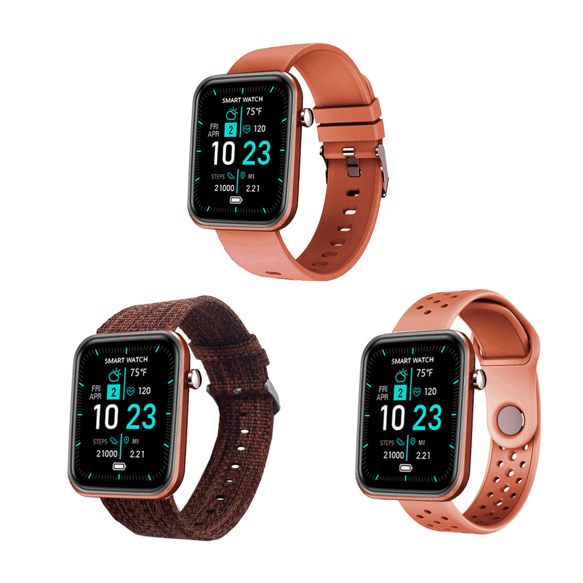 Advanced Smartwatch with Three Interchangeable Bands – Wellness & Activity Tracker - GNS Beauty & Personal Care