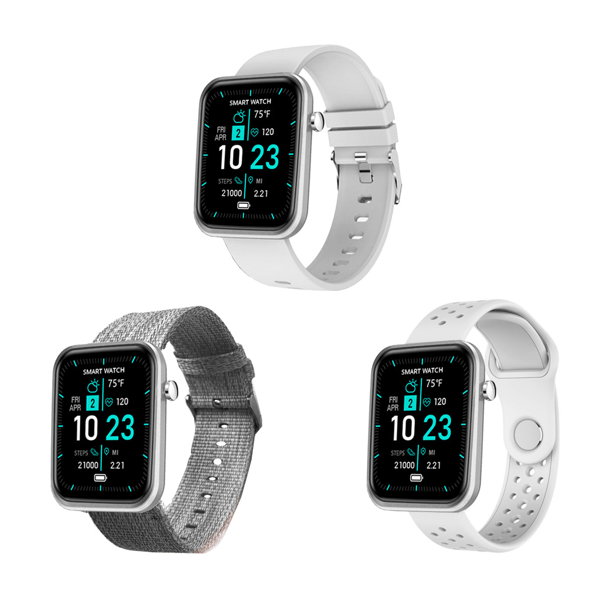 Advanced Smartwatch with Three Interchangeable Bands – Wellness & Activity Tracker - GNS Beauty & Personal Care