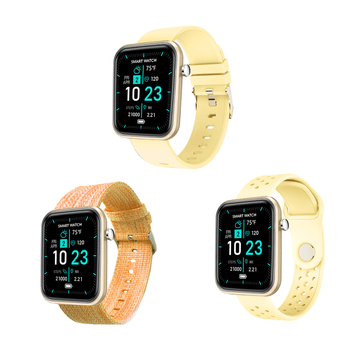 Advanced Smartwatch with Three Interchangeable Bands – Wellness & Activity Tracker - GNS Beauty & Personal Care