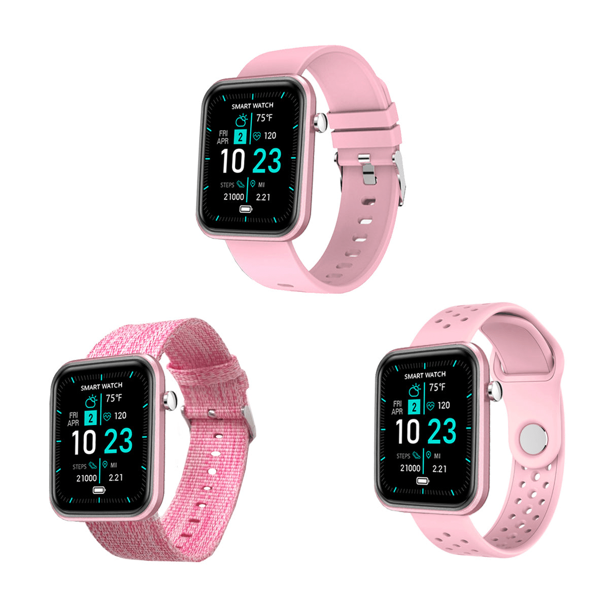 Advanced Smartwatch with Three Interchangeable Bands – Wellness & Activity Tracker - GNS Beauty & Personal Care