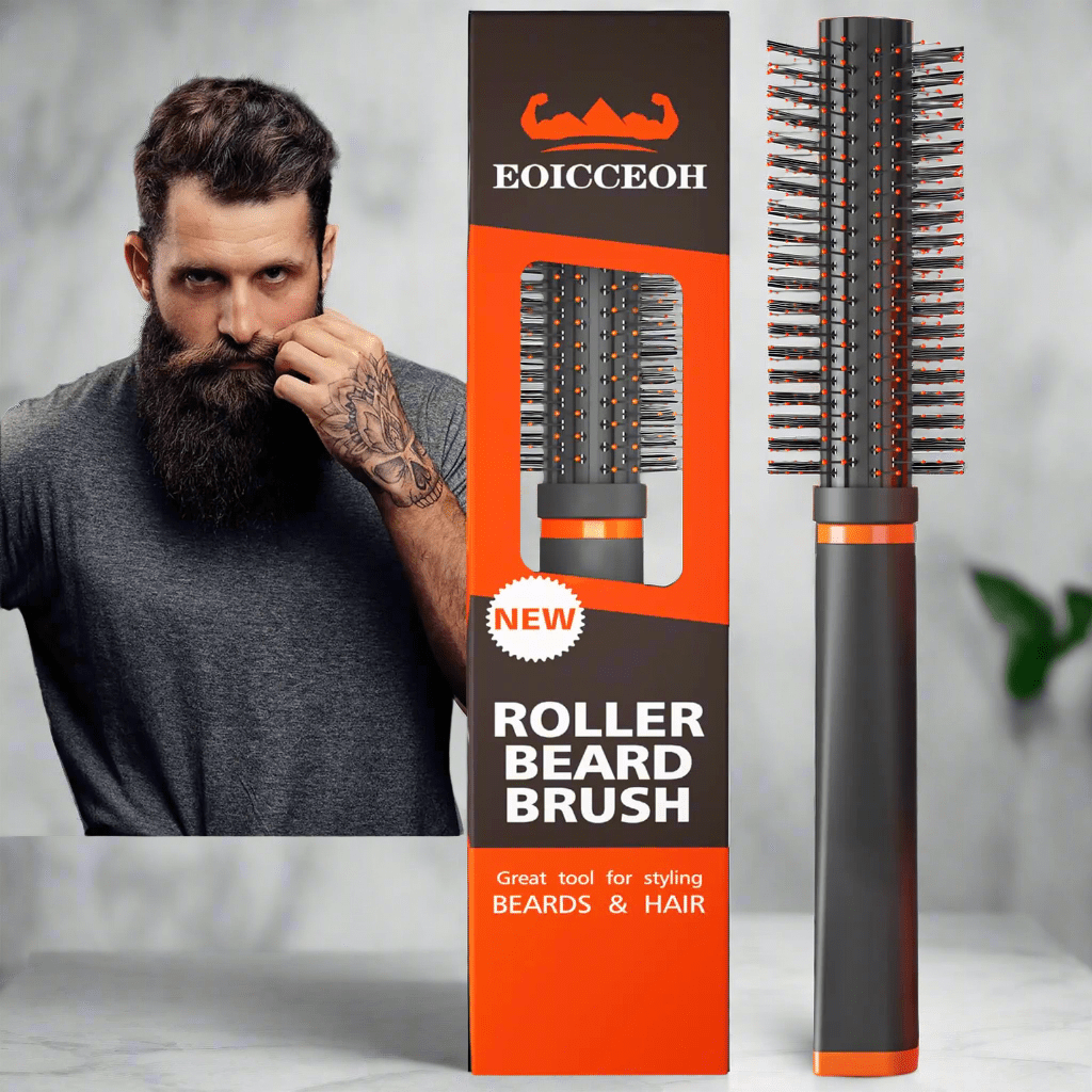 BeardMaster Round Bristle Brush – Volume, Style & Effortless Grooming - GNS Beauty & Personal Care