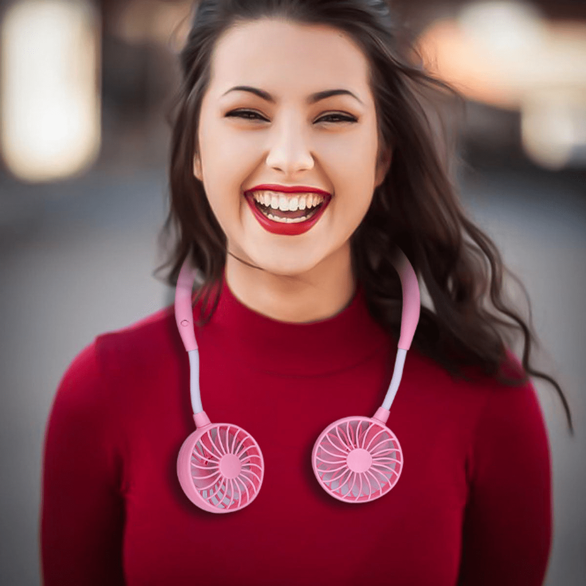 Beat The Heat Double Cool Cordless Breezy Mini Collar Fan - GNS Beauty & Personal Care