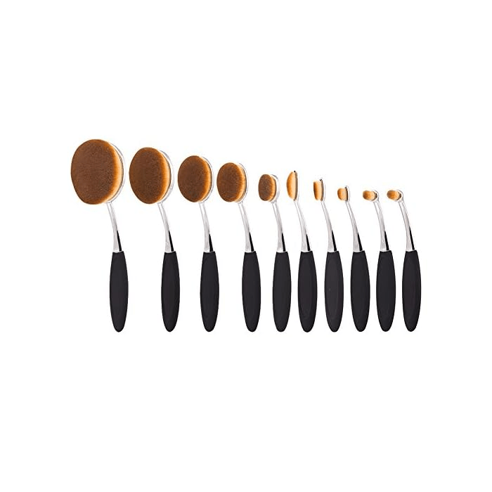 Beauty Experts Set of 10 Oval Beauty Brushes – Elevate Your Makeup Routine - GNS Beauty & Personal Care