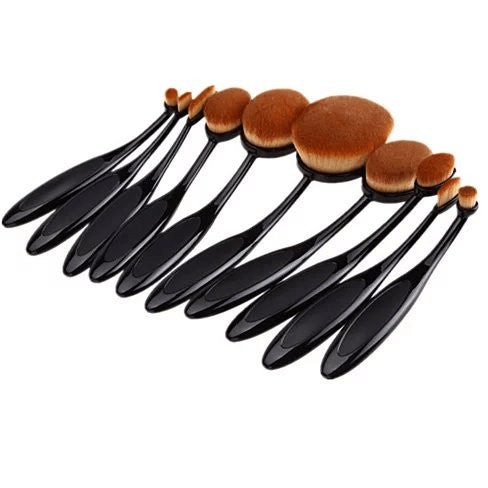 Beauty Experts Set of 10 Oval Beauty Brushes – Elevate Your Makeup Routine - GNS Beauty & Personal Care