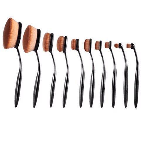 Beauty Experts Set of 10 Oval Beauty Brushes – Elevate Your Makeup Routine - GNS Beauty & Personal Care