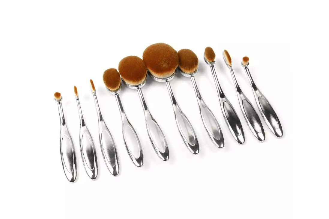 Beauty Experts Set of 10 Oval Beauty Brushes – Elevate Your Makeup Routine - GNS Beauty & Personal Care