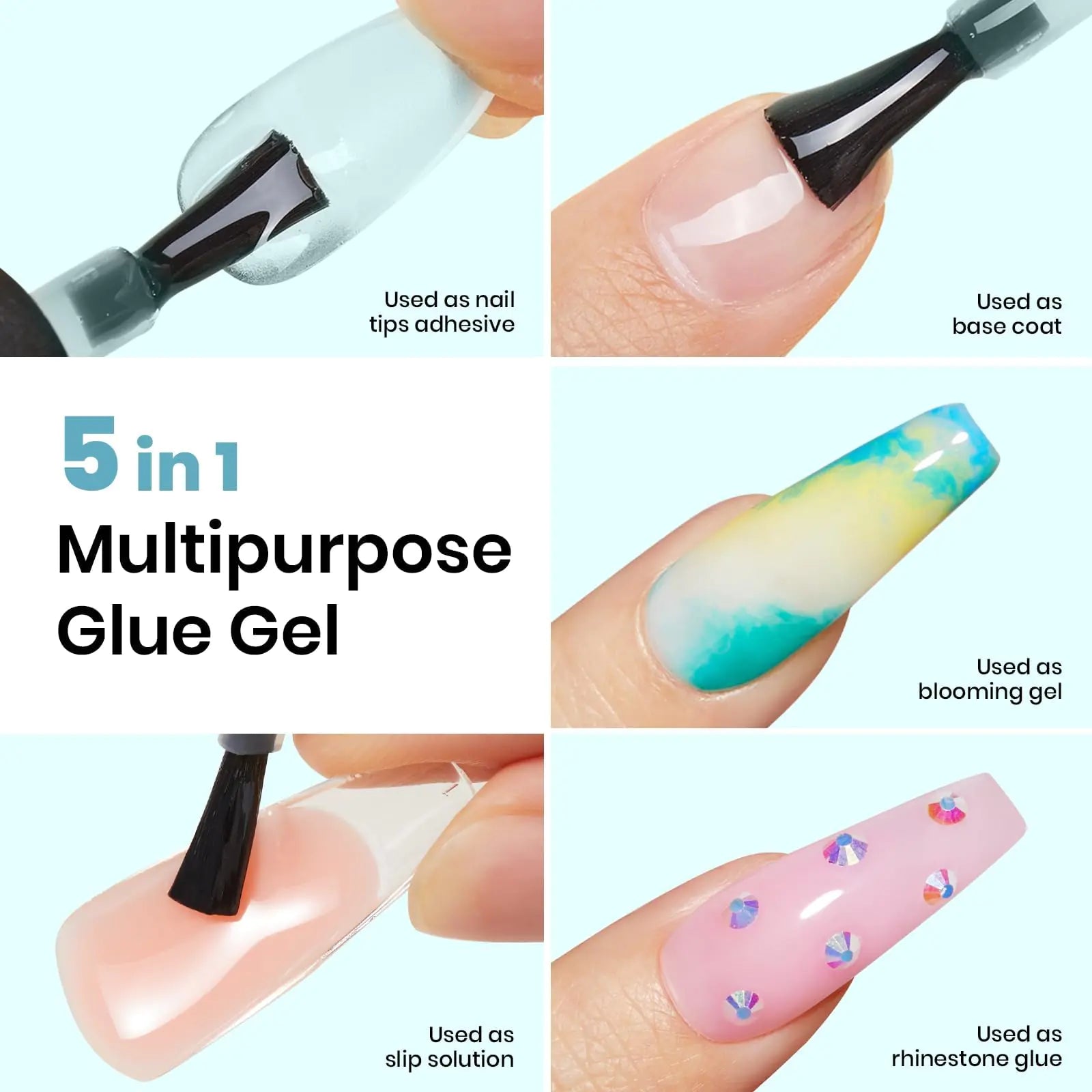 Beetles 5 - in - 1 Long - Lasting UV Nail Glue Gel - GNS Beauty & Personal Care