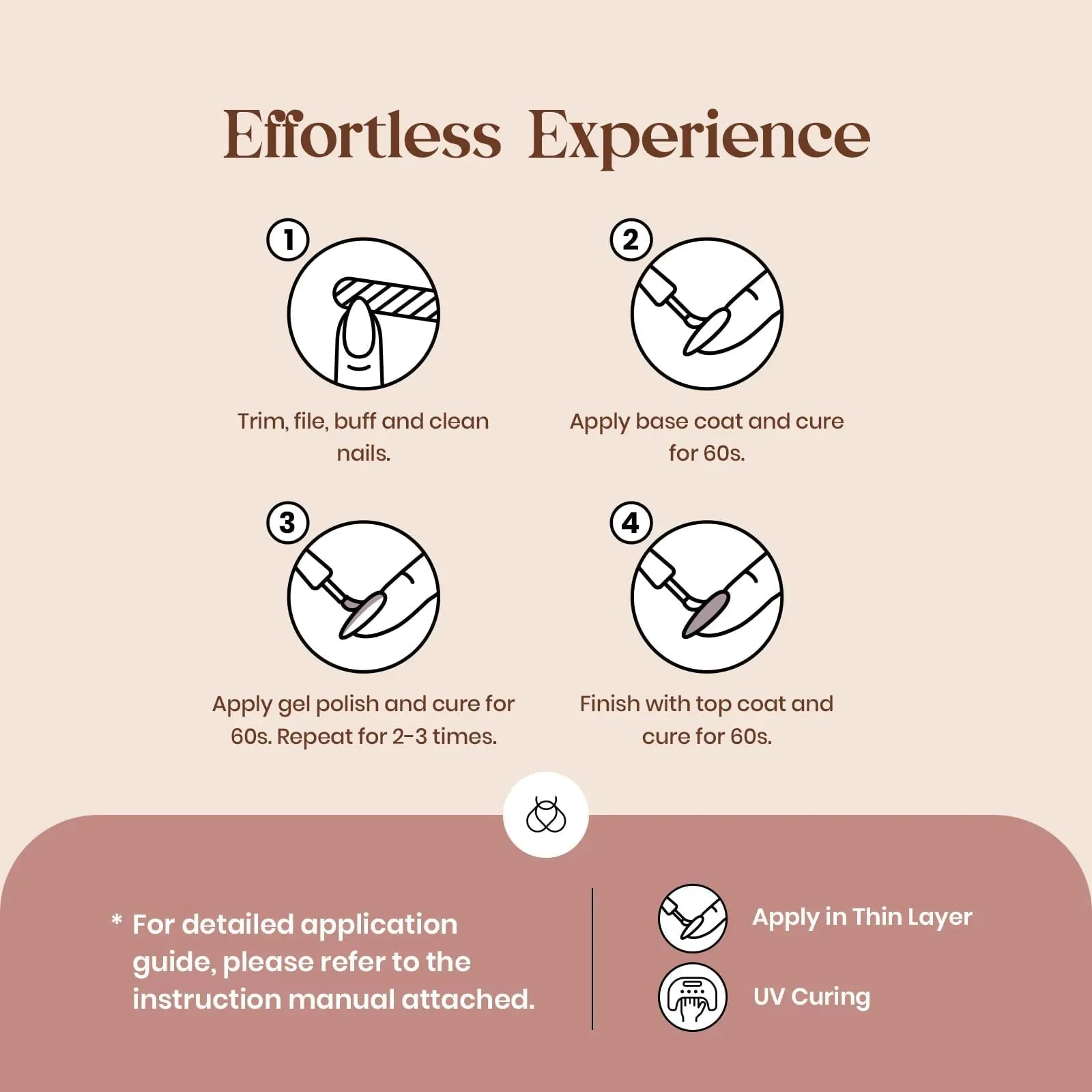 Beetles Fall Gel Nail Set - 6 Colors with Burgundy Glitter - GNS Beauty & Personal Care