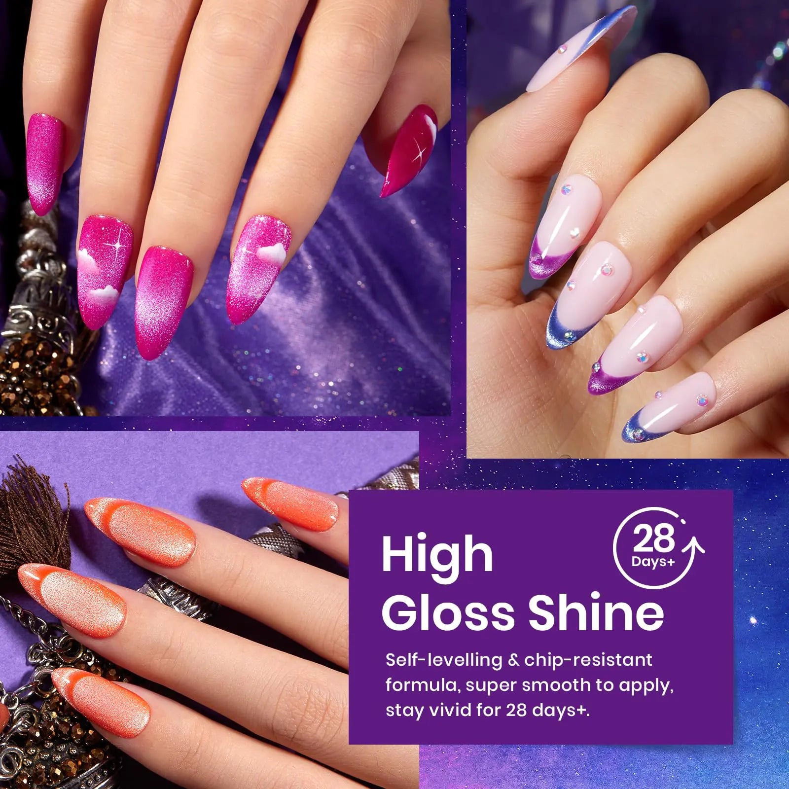 Beetles Neon Cat Eye Gel Nail Polish Kit - 6 Colors - GNS Beauty & Personal Care