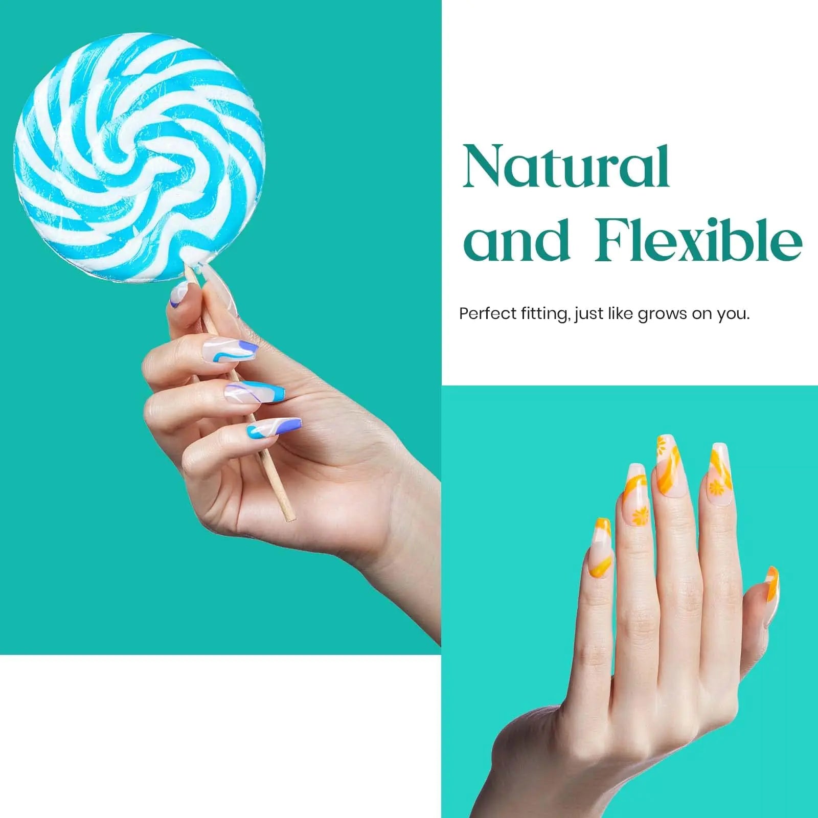 Beetles Press - On Nail Extension Kit - 500pcs Medium Coffin Nails - GNS Beauty & Personal Care