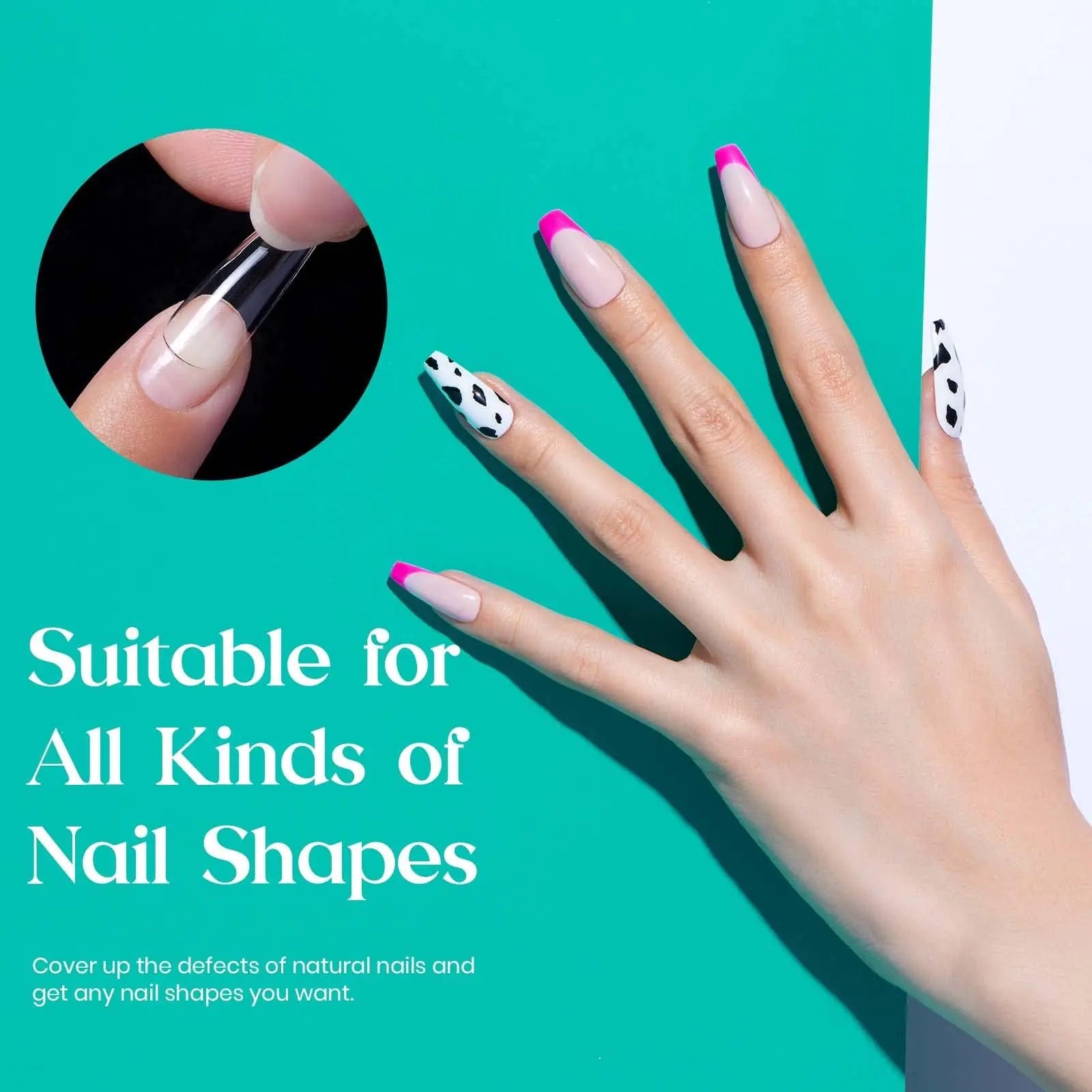 Beetles Press - On Nail Extension Kit - 500pcs Medium Coffin Nails - GNS Beauty & Personal Care
