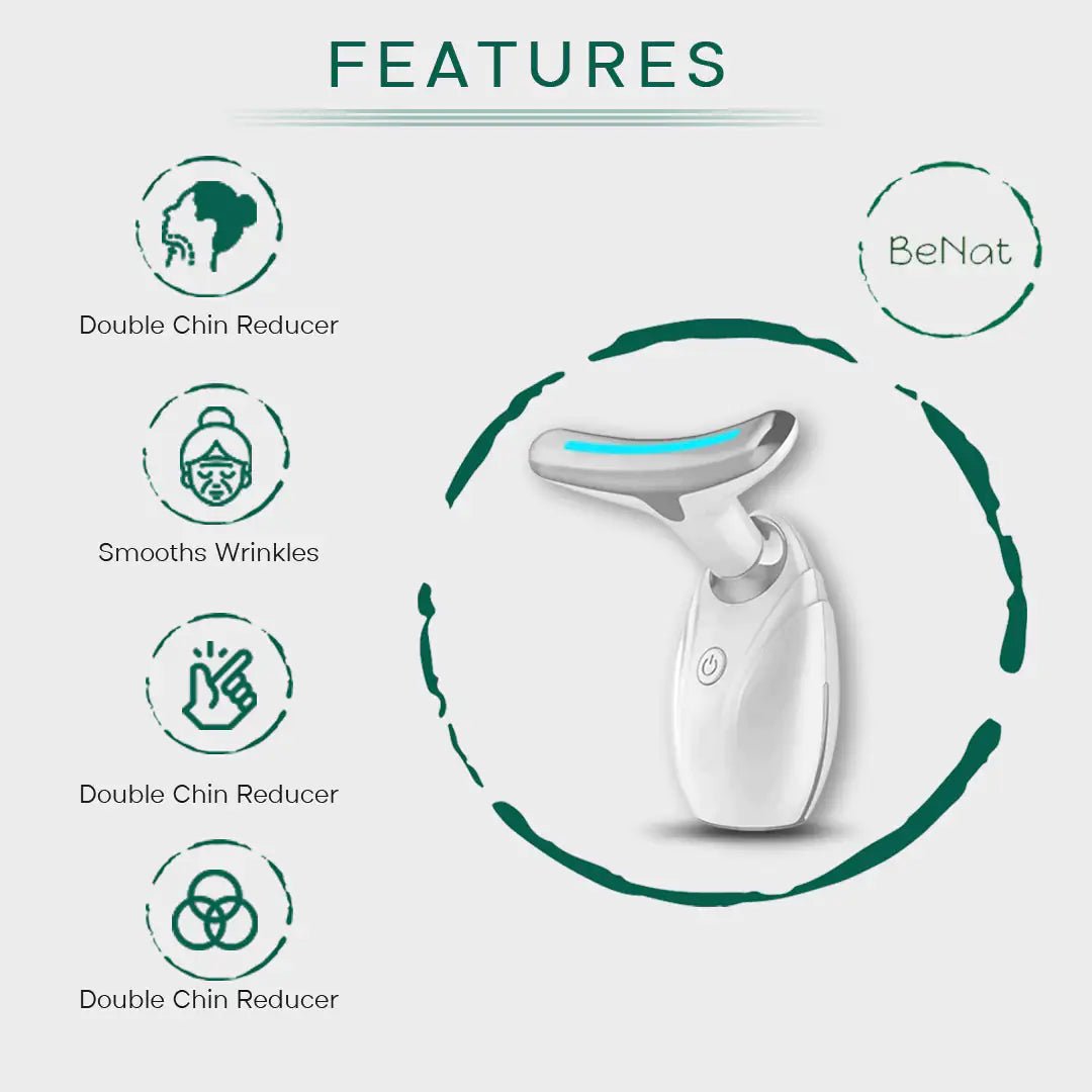 BeNat Neck & Face Lifting LED Therapy Device - Anti - Wrinkle & Skin Rejuvenation - GNS Beauty & Personal Care