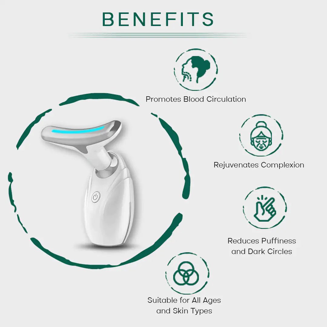 BeNat Neck & Face Lifting LED Therapy Device - Anti - Wrinkle & Skin Rejuvenation - GNS Beauty & Personal Care