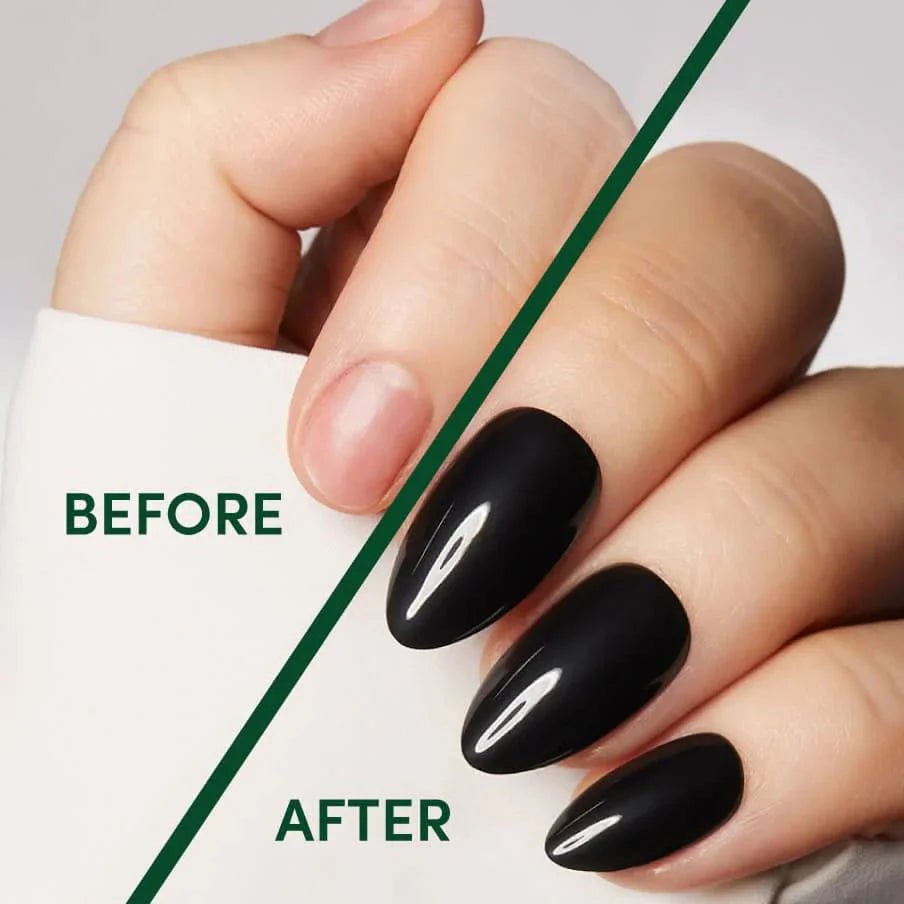 Black Almond Nails – Long - Lasting, Reusable Press - On Kit - GNS Beauty & Personal Care