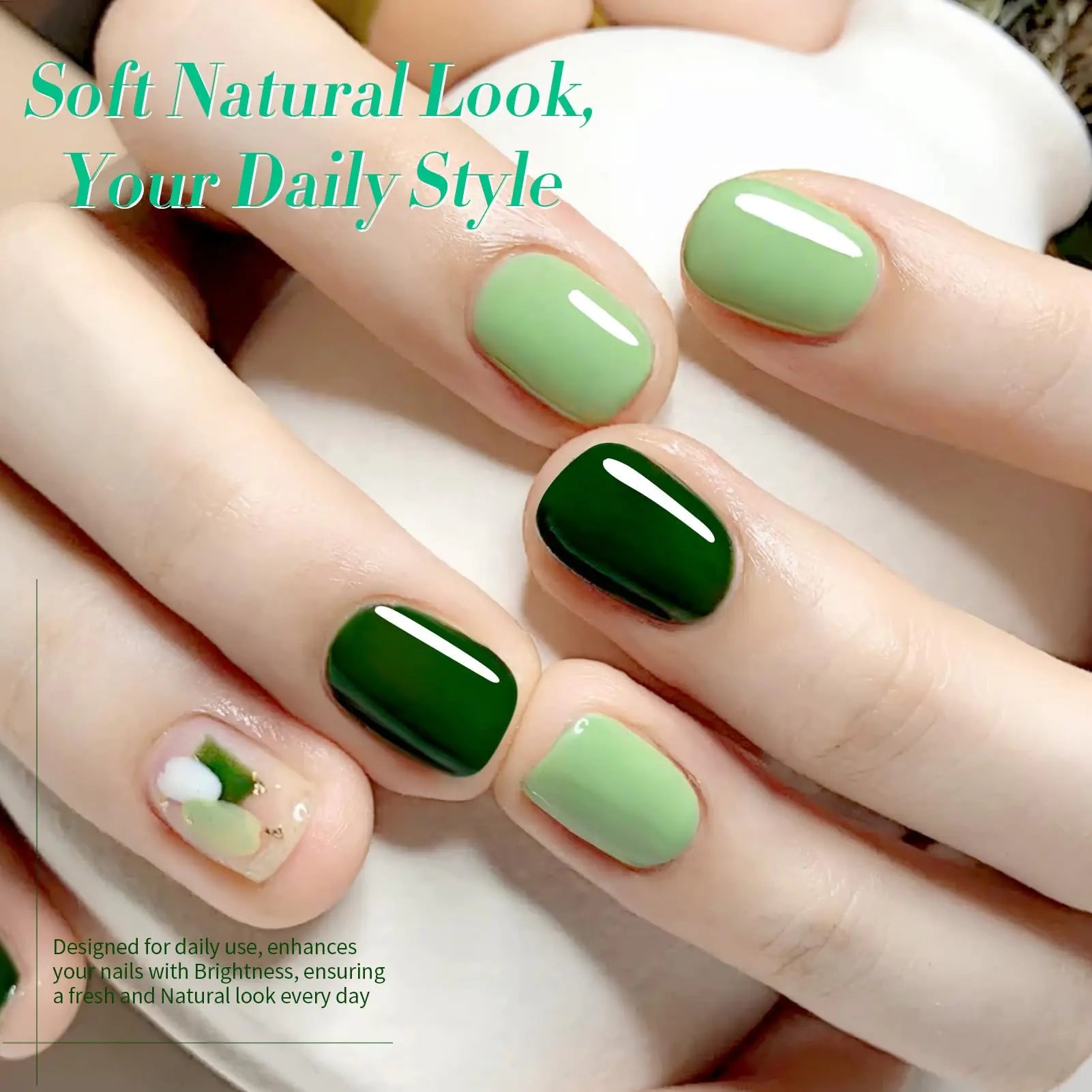Born Pretty Green Gel Nail Polish Set - 6PCS Glitter Evergreen Collection for Nail Art & St. Patrick's Day - GNS Beauty & Personal Care