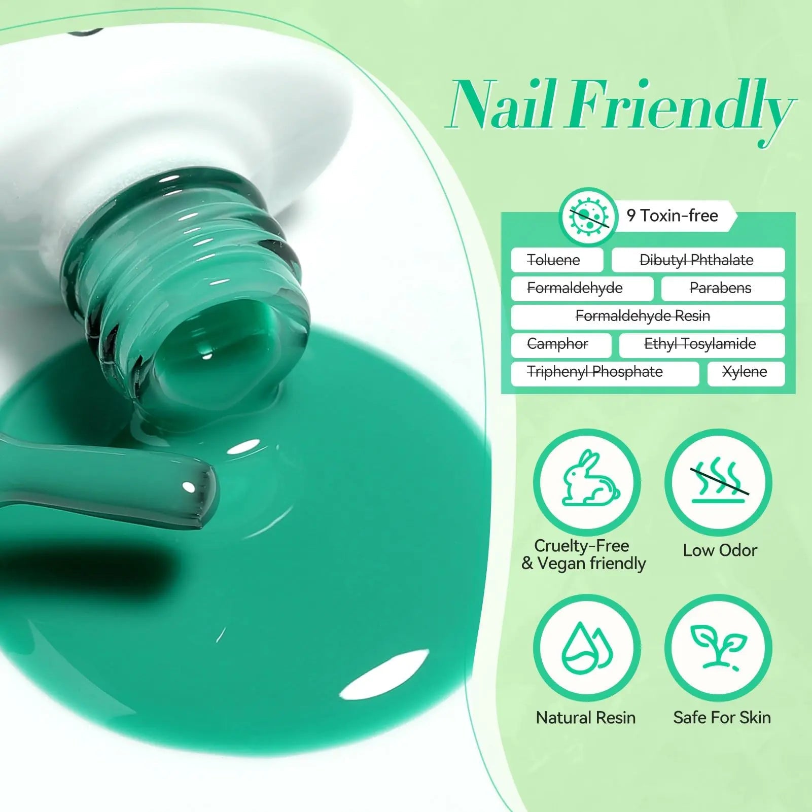 Born Pretty Green Gel Nail Polish Set - 6PCS Glitter Evergreen Collection for Nail Art & St. Patrick's Day - GNS Beauty & Personal Care