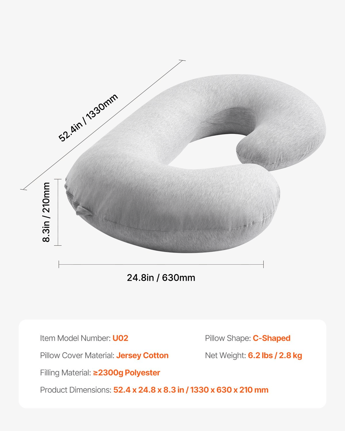 C - Shaped Pregnancy Pillow – Full - Body Support for Restful Sleep - GNS Beauty & Personal Care