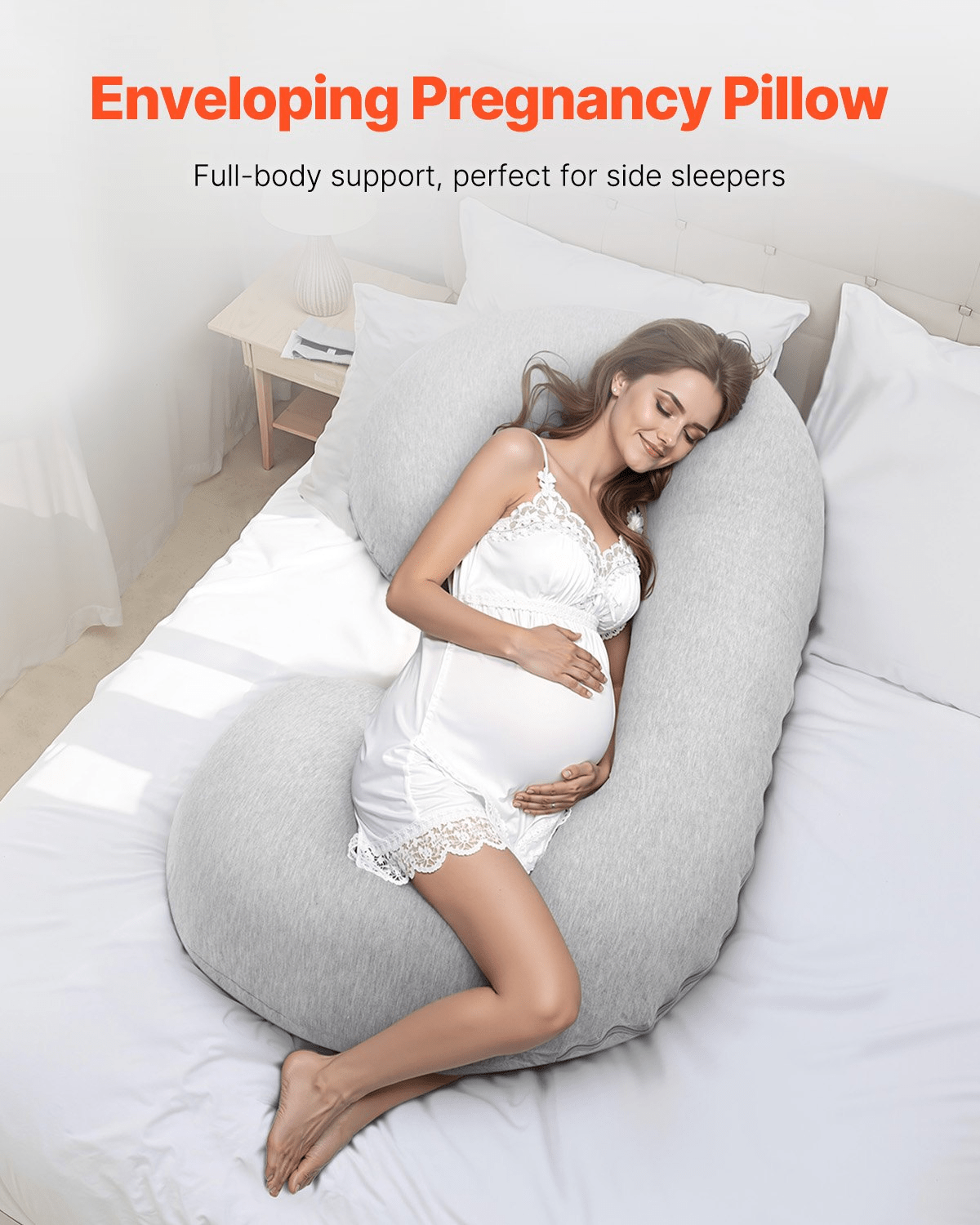 C - Shaped Pregnancy Pillow – Full - Body Support for Restful Sleep - GNS Beauty & Personal Care