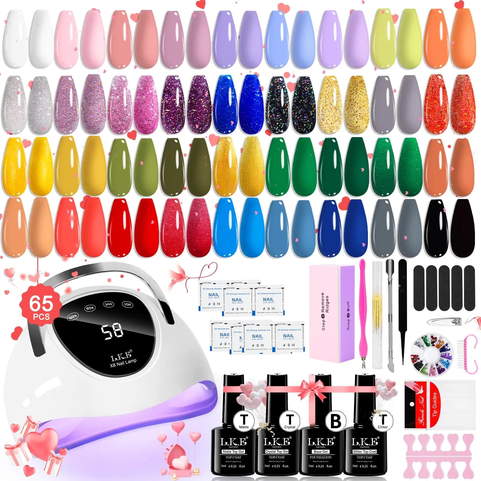 LKEE Gel Nail Polish Kit – 36 Colors for Stunning, Festive Nails