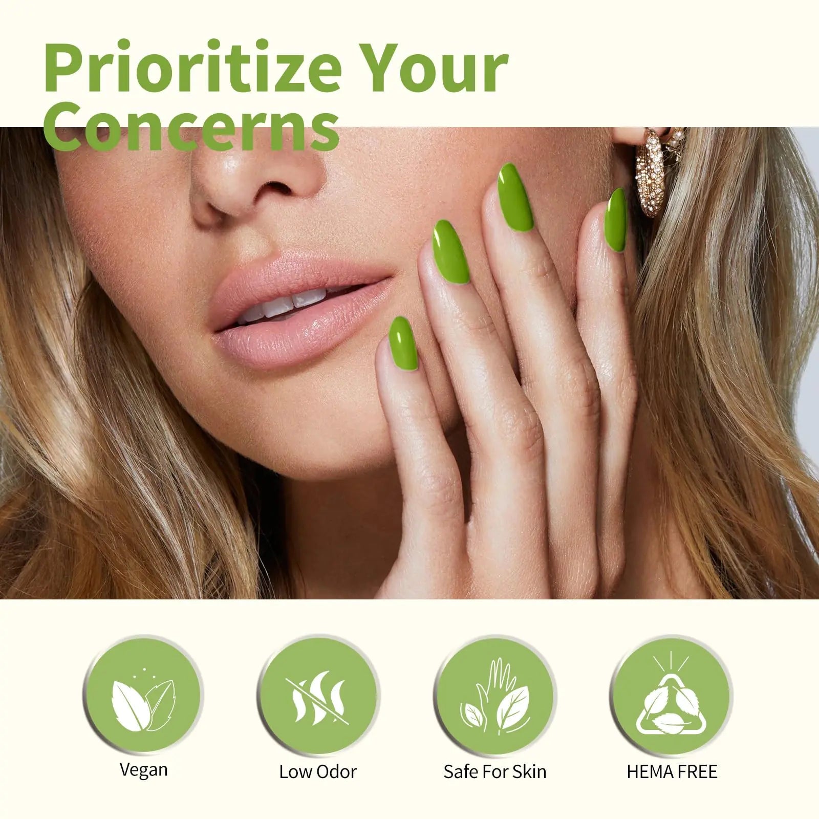 CANNI Pastel Green Gel Nail Polish - High Gloss, Soak - Off UV Formula - GNS Beauty & Personal Care