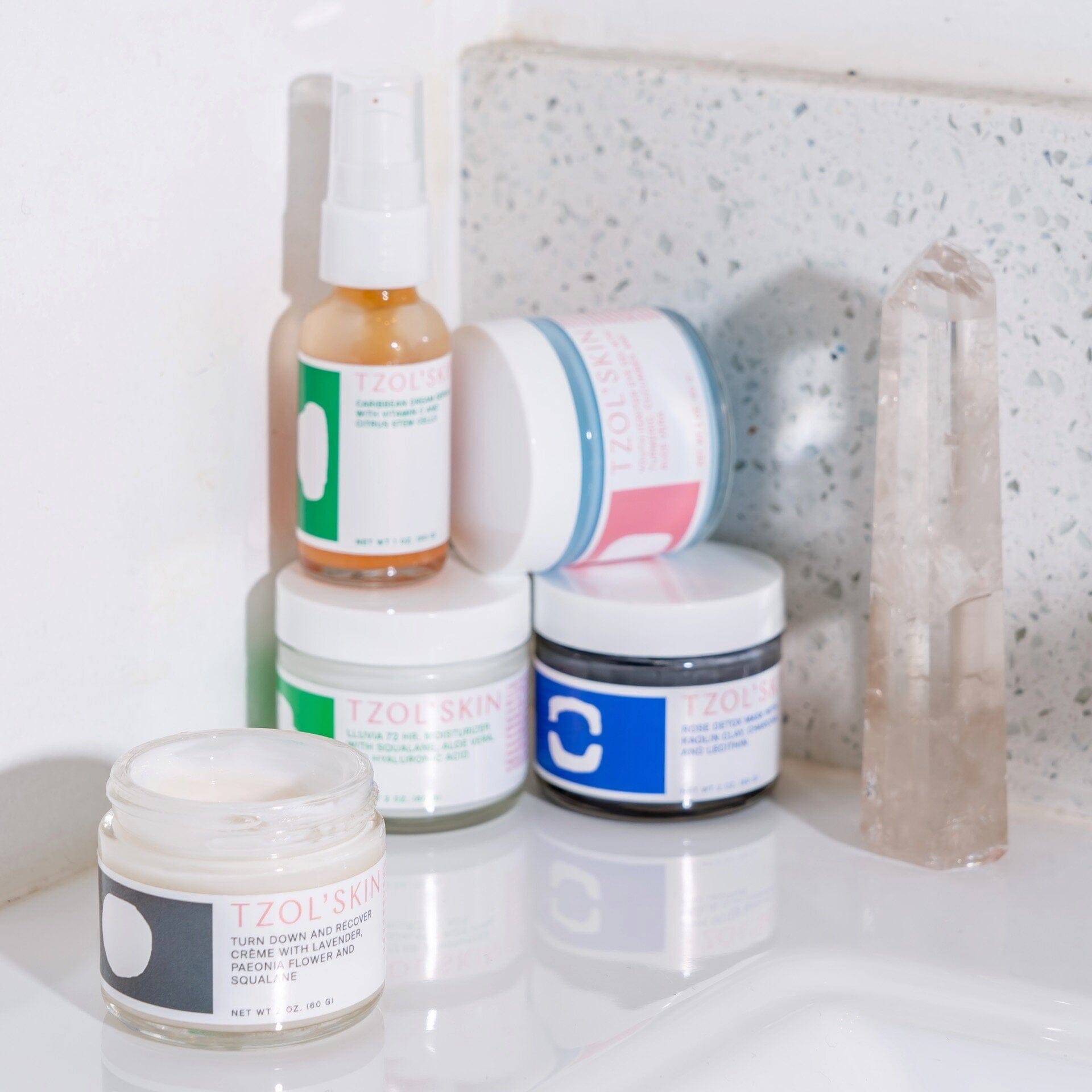 Clean Skincare Set by TZOL' SKIN | 5 - Step Vegan Routine - GNS Beauty & Personal Care