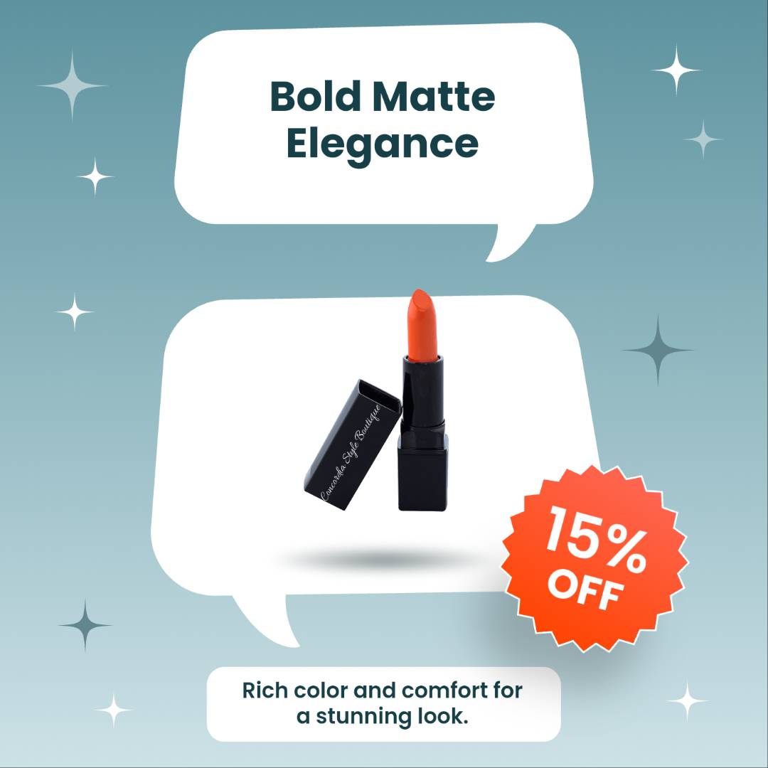 Concordia Style Boutique Deep Orange Matte Lipstick - Bold Color & Clean Comfort - GNS Beauty & Personal Care
