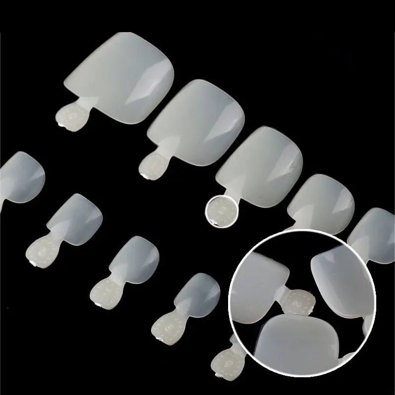 Easy Apply Natural White False Toenails – Salon - Quality Glam at Home - GNS Beauty & Personal Care