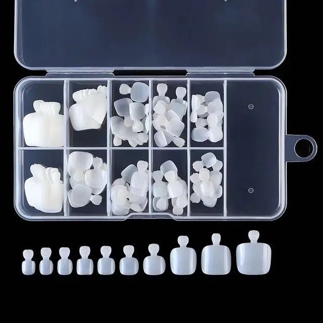 Easy Apply Natural White False Toenails – Salon - Quality Glam at Home - GNS Beauty & Personal Care